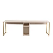 Íróasztal Twin Study Desk - Travertine, Arany