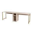 Íróasztal Twin Study Desk - Travertine, Arany