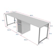 Íróasztal Twin Study Desk - Travertine, Arany