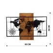 Fa fali dekoráció, World Map Wıth Compass