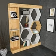 könyvespolc Sueno - White, Oak