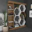 könyvespolc Sueno - White, Walnut