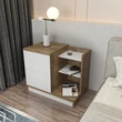 Éjjeliszekrény Rena - White, Walnut
