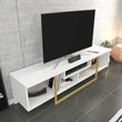 TV szekrény Asal 150 - White, Gold
