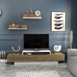 TV szekrény Lusi - White, Oud Oak