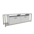 TV szekrény Omar - White, Gold
