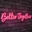 Műanyag LED-es fali dekoráció, Better Together - Pink