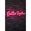 Műanyag LED-es fali dekoráció, Better Together - Pink