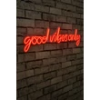 Műanyag LED-es fali dekoráció, Good Vibes Only - Red
