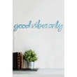 Műanyag LED-es fali dekoráció, Good Vibes Only - Blue