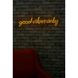 Műanyag LED-es fali dekoráció, Good Vibes Only - Sárga