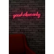 Műanyag LED-es fali dekoráció, Good Vibes Only - Pink