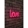 Műanyag LED-es fali dekoráció, Love - Pink
