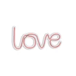 Műanyag LED-es fali dekoráció, Love - Pink
