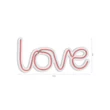 Műanyag LED-es fali dekoráció, Love - Pink