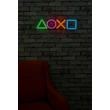 Műanyag LED-es fali dekoráció, Play Station - Multicolor