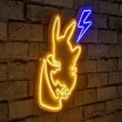 Műanyag LED-es fali dekoráció, Pikachu - Sárga Blue