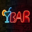 Műanyag LED-es fali dekoráció, Bar - Multicolor
