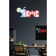 Műanyag LED-es fali dekoráció, Bar - Multicolor