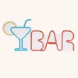 Műanyag LED-es fali dekoráció, Bar - Multicolor
