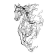 Fém fali dekoráció, Metal Horse Line Art - APT724