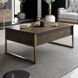 Dohányzóasztal Luxe - Walnut, Gold