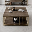 Dohányzóasztal Zenn - Walnut, Gold