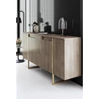 Konzolasztal Luxe - Walnut, Gold
