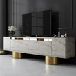 TV szekrény Bohem - Travertine, Gold