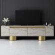 TV szekrény Bohem - Travertine, Gold