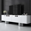 TV szekrény Bohem - White, Silver