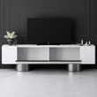 TV szekrény Bohem - White, Silver