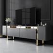 TV szekrény Yildiz - Anthracite, Gold