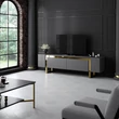 TV szekrény Yildiz - Anthracite, Gold
