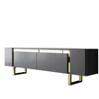 TV szekrény Yildiz - Anthracite, Gold