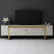 TV szekrény Yildiz - Travertine, Gold