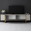 TV szekrény Yildiz - Travertine, Gold