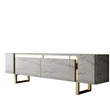 TV szekrény Yildiz - Travertine, Gold