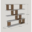 könyvespolc Wind - White, Walnut