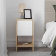 Éjjeliszekrény Ema - Sapphire Oak, White