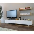 TV szekrény Ayaz - White, Teak