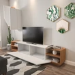 TV szekrény Zebra - White, Teak