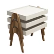 Dohányzóasztal (3 részes) Roma - Walnut, Cream