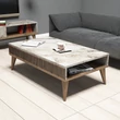 Dohányzóasztal Milan - Diós, Fehér Marble