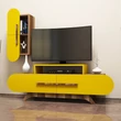 TV szekrény Rose S - Walnut, Yellow