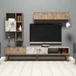 TV szekrény Milan - Walnut, White Marble