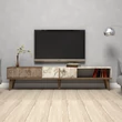 TV szekrény Milan - Diós, Fehér Marble