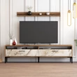 TV szekrény Istanbul - Diós, Fehér Marble