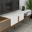 TV szekrény Milan Alt - Diós, Fehér