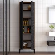Tároló szekrény Berlin A - Walnut, Black Marble